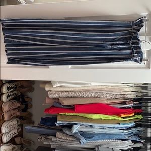 Wide leg paper bag waist pants